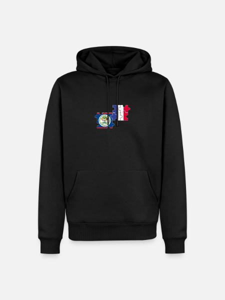 Belize France Flag Belizer - Men’s Premium Organic Hoodie - black