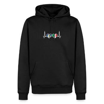 Belize Italien Herzschlag Flagge Belizer - Männer Premium Bio Hoodie - Schwarz - Vorne - Nico (187cm)