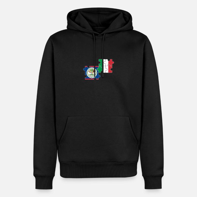 Belize Italien Flagge Belizer - Männer Premium Bio Hoodie - Schwarz