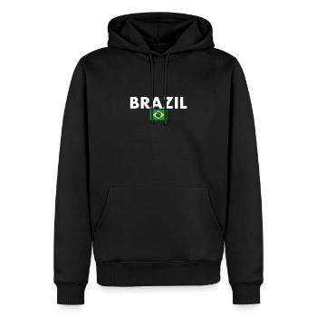 Brésil Brésil Drapeau brésilien - Sweat à capuche Premium bio Homme - noir - Devant - Nico (187cm)