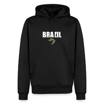 Carte Brésil Brésil Drapeau brésilien - Sweat à capuche Premium bio Homme - noir - Devant - Nico (187cm)
