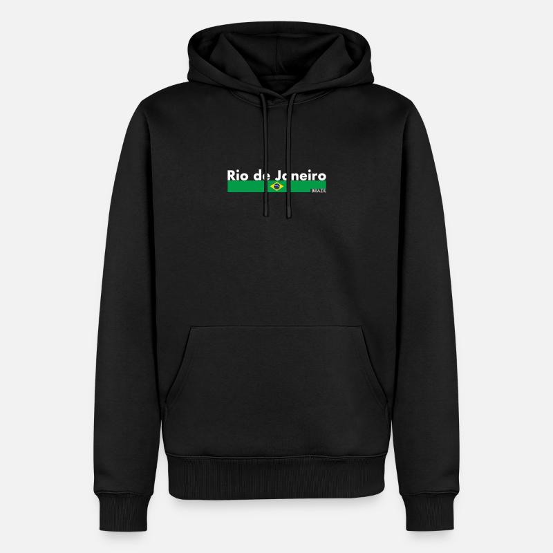 Rio de Janeiro Brésil Brésil Drapeau - Sweat à capuche Premium bio Homme - noir