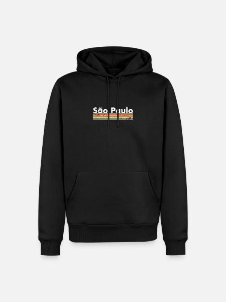 São Paulo Brazil Vintage Retro Brasilianische - Männer Premium Bio Hoodie - Schwarz