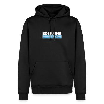 Botswana Vintage Botswana Botswana Flag - Men’s Premium Organic Hoodie - black - Front - Nico (187cm)