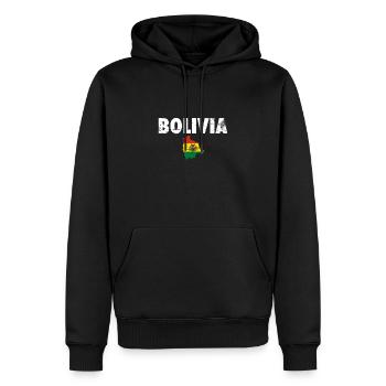 Bolivia Vintage Karte Bolivien Bolivianisch Flagge - Männer Premium Bio Hoodie - Schwarz - Vorne - Nico (187cm)