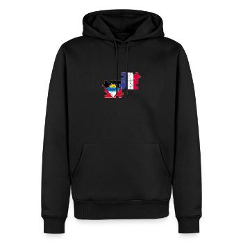 Antigua-et-Barbuda France Drapeau Antigua - Sweat à capuche Premium bio Homme - noir - Devant - Nico (187cm)