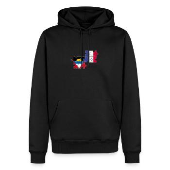 Antigua und Barbuda Frankreich Vintage Flagge - Männer Premium Bio Hoodie - Schwarz - Vorne - Nico (187cm)