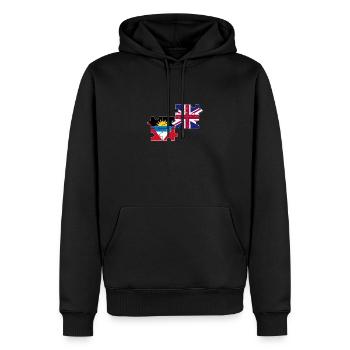 Antigua-et-Barbuda Drapeau britannique Antigua - Sweat à capuche Premium bio Homme - noir - Devant - Nico (187cm)