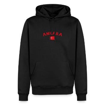 Ankara Turkey Vintage Turkish Flag - Men’s Premium Organic Hoodie - black - Front - Nico (187cm)