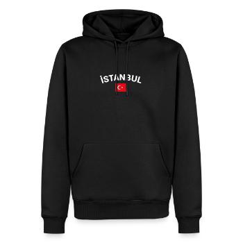 Istanbul Turquie Turquie Drapeau turc - Sweat à capuche Premium bio Homme - noir - Devant - Nico (187cm)