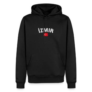 Izmir Turquie Vintage Turquie Drapeau turc Turc - Sweat à capuche Premium bio Homme - noir - Devant - Nico (187cm)