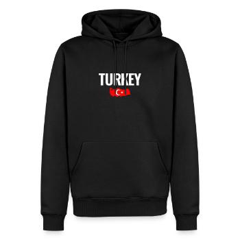 Carte de la Turquie Turquie Drapeau turc Turquie - Sweat à capuche Premium bio Homme - noir - Devant - Nico (187cm)