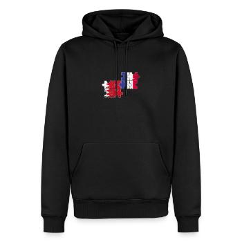 Bahrain Frankreich Vintage Flagge Bahraini - Männer Premium Bio Hoodie - Schwarz - Vorne - Nico (187cm)