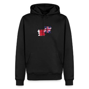 Bahrain UK Flagge Britischer Bahraini - Männer Premium Bio Hoodie - Schwarz - Vorne - Nico (187cm)
