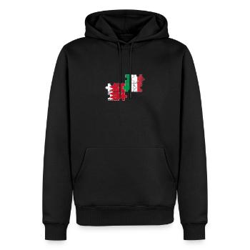 Bahrain Italien Vintage Flagge Bahraini - Männer Premium Bio Hoodie - Schwarz - Vorne - Nico (187cm)