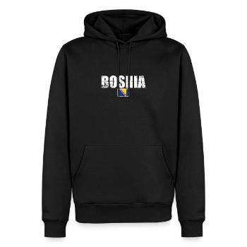 Bosnie Bosnie Vintage Drapeau bosniaque - Sweat à capuche Premium bio Homme - noir - Devant - Nico (187cm)
