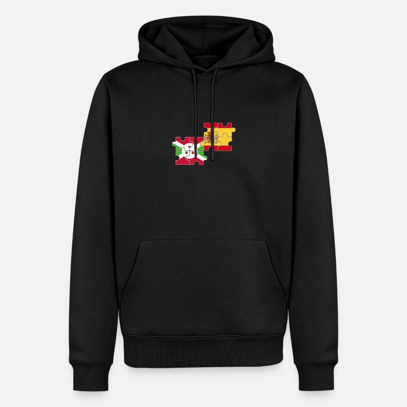 Burundi Espagne Drapeau Burundais - Sweat à capuche Premium bio Homme - noir