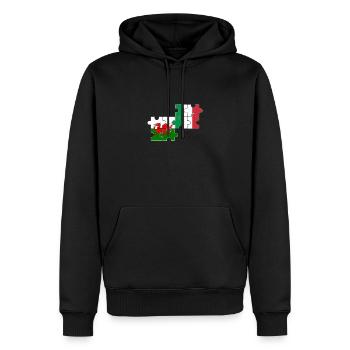 Wales Italien Flagge Italiener Waliser - Männer Premium Bio Hoodie - Schwarz - Vorne - Nico (187cm)