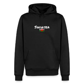 Swansea Wales Walisische Flagge Waliser - Männer Premium Bio Hoodie - Schwarz - Vorne - Nico (187cm)