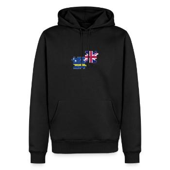 Curaçao Drapeau du Royaume-Uni - Sweat à capuche Premium bio Homme - noir - Devant - Nico (187cm)