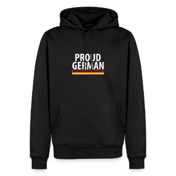 Proud German Deutschland Deutsche Flagge - Männer Premium Bio Hoodie - Schwarz - Vorne - Nico (187cm)
