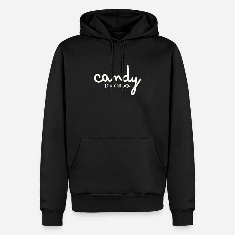 LES BONBONS SONT MON HÉROÏNE - Sweat à capuche Premium bio Homme - noir