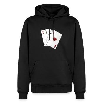 As des cartes à jouer - Sweat à capuche Premium bio Homme - noir - Devant - Nico (187cm)