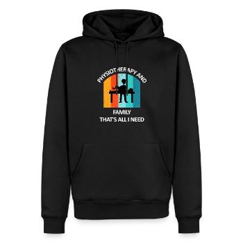 Physiothérapeute Cadeau humoristique disant drôle - Sweat à capuche Premium bio Homme - noir - Devant - Nico (187cm)