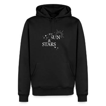 my sun and my stars - Men’s Premium Organic Hoodie - black - Front - Nico (187cm)