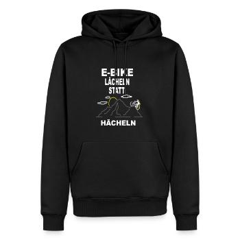 Lustiger Radfahrer Spruch Radsportler E-Bike - Männer Premium Bio Hoodie - Schwarz - Vorne - Nico (187cm)