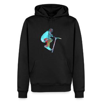 Stuntscooter,Trickscooter,tricks,stunt,e-scooter, - Männer Premium Bio Hoodie - Schwarz - Vorne - Nico (187cm)