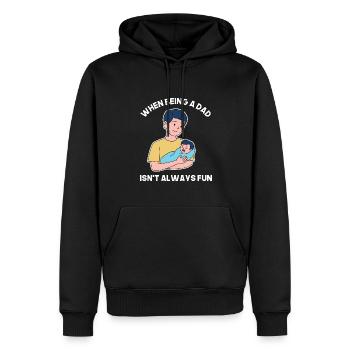 Design fort de la fête des pères - Sweat à capuche Premium bio Homme - noir - Devant - Nico (187cm)