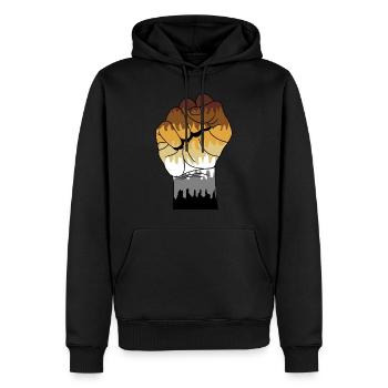 Bärenfaust - Männer Premium Bio Hoodie - Schwarz - Vorne - Nico (187cm)