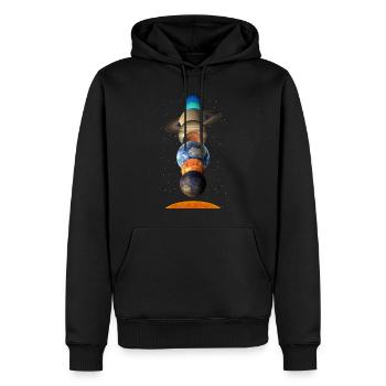 Solar system - Men’s Premium Organic Hoodie - black - Front - Nico (187cm)