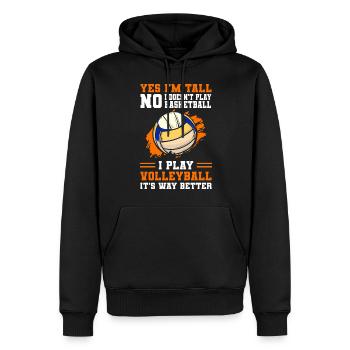 Joueur sportif BeachBall Team - Sweat à capuche Premium bio Homme - noir - Devant - Nico (187cm)