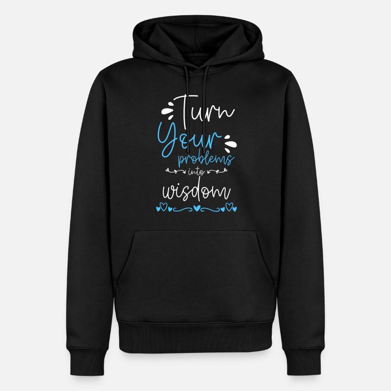 Problem Spaß Kein Problem Motto - Männer Premium Bio Hoodie - Schwarz