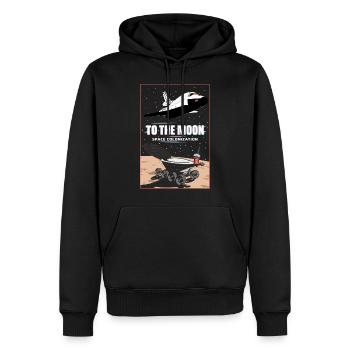 VERS LA LUNE - Sweat à capuche Premium bio Homme - noir - Devant - Nico (187cm)