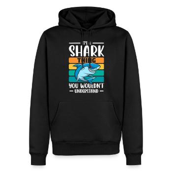 Sharks Diving Sailing Predator - Men’s Premium Organic Hoodie - black - Front - Nico (187cm)
