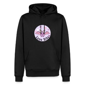 Love Bite. Kawaii Bat. Halloween Vampire. - Men’s Premium Organic Hoodie - black - Front - Nico (187cm)
