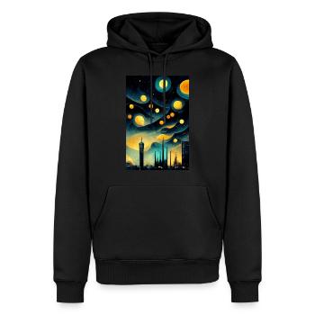 L’avenir riche en étoiles - Sweat à capuche Premium bio Homme - noir - Devant - Nico (187cm)
