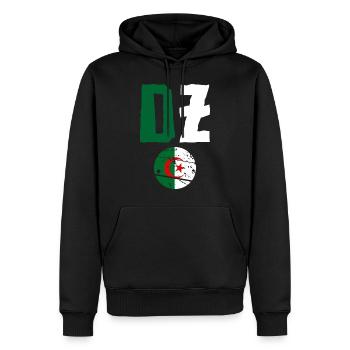 DZ Algeria - Men’s Premium Organic Hoodie - black - Front - Nico (187cm)