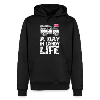 Une journée dans la vie de Landy - Sweat à capuche Premium bio Homme - noir - Devant - Nico (187cm)