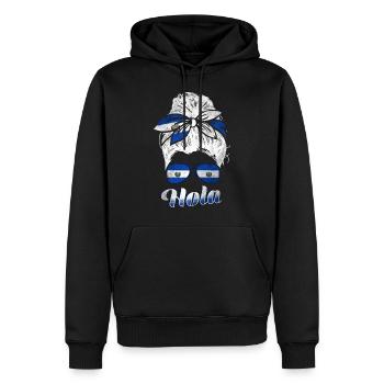 El Salvador Frau - Männer Premium Bio Hoodie - Schwarz - Vorne - Nico (187cm)