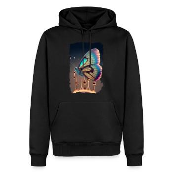 Papillon Fondant - Sweat à capuche Premium bio Homme - noir - Devant - Nico (187cm)
