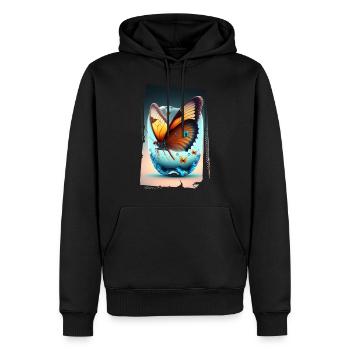 Papillon Fondant - Sweat à capuche Premium bio Homme - noir - Devant - Nico (187cm)
