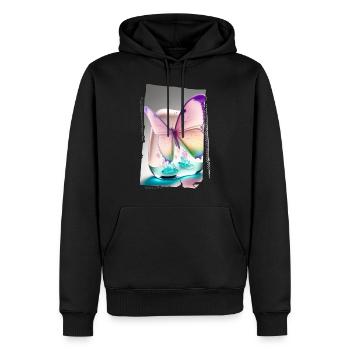 Papillon Fondant - Sweat à capuche Premium bio Homme - noir - Devant - Nico (187cm)