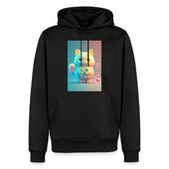 Bunte Katze - Männer Premium Bio Hoodie - Schwarz - Vorne - Nico (187cm)