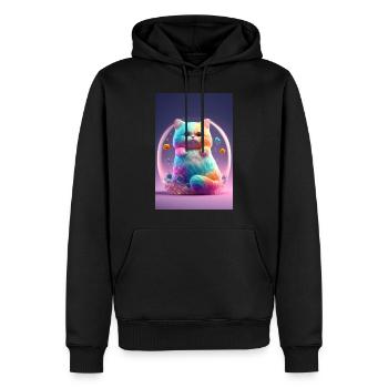 Bunte Katze - Männer Premium Bio Hoodie - Schwarz - Vorne - Nico (187cm)