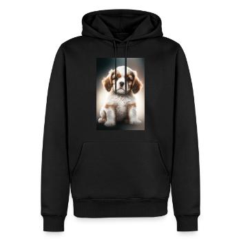 Chiot Cavalier King Charles - Sweat à capuche Premium bio Homme - noir - Devant - Nico (187cm)