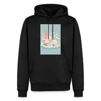 Bébé licorne - Sweat à capuche Premium bio Homme - noir - Devant - Nico (187cm)